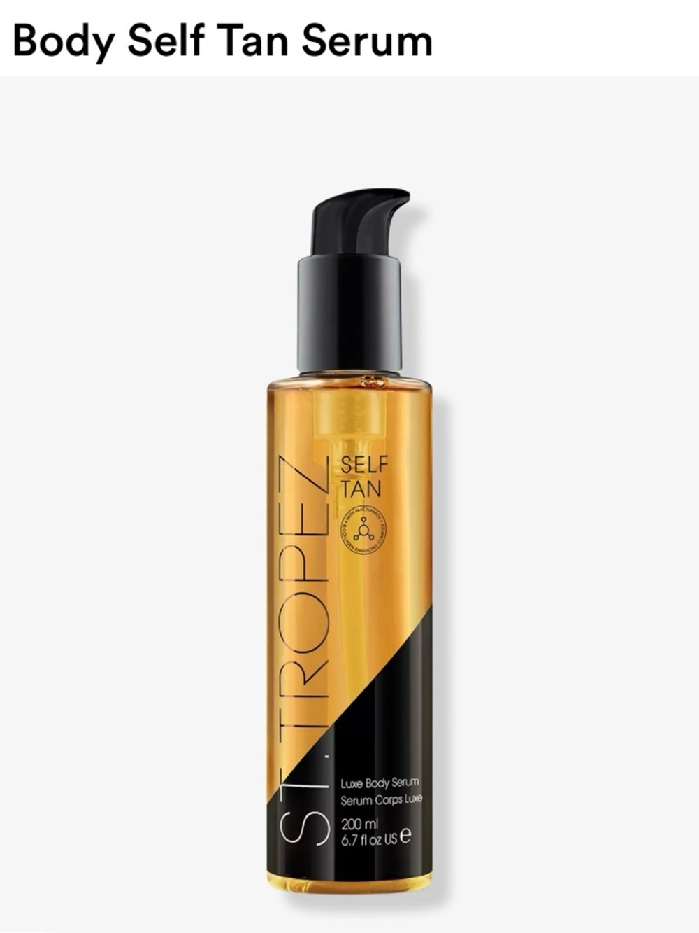 New - St. Tropez Self Tan Body - Gold & Black Bottle
